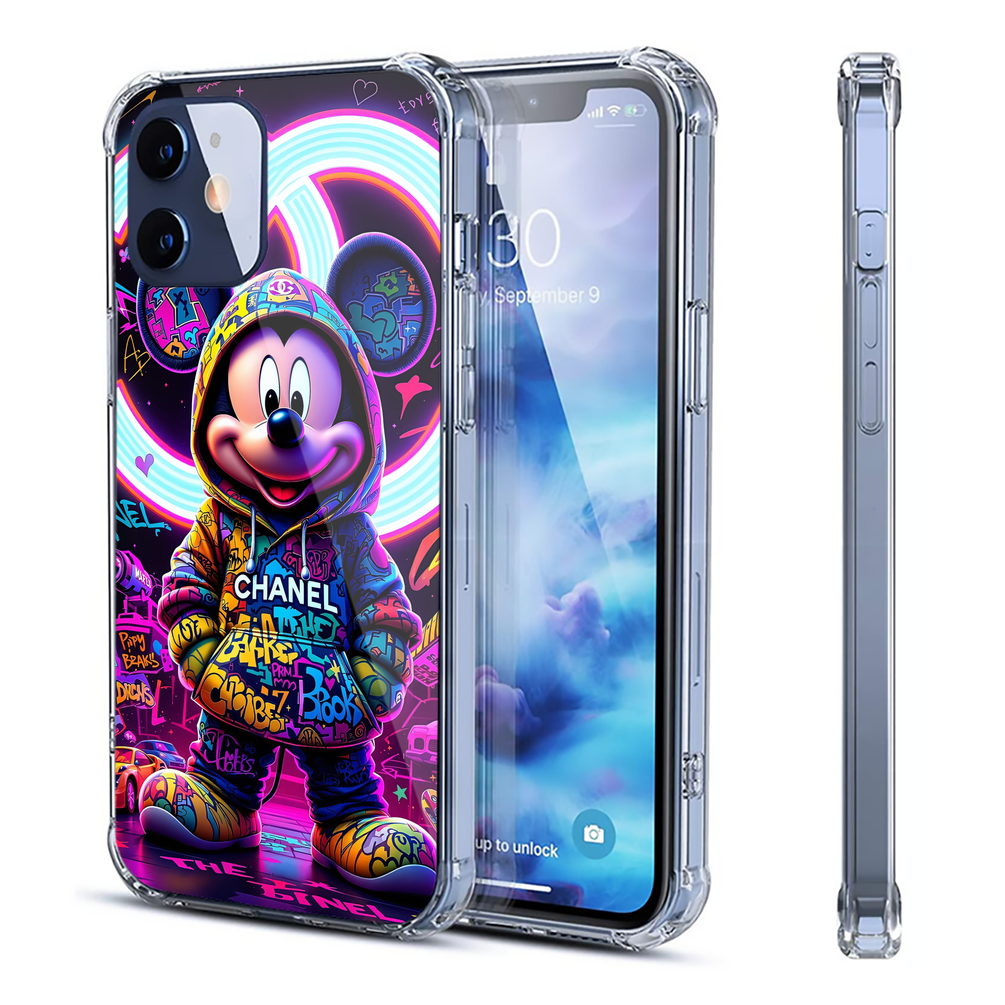（画像用） ミッキーマウス Mickey Mouse 【iPhone 12シリーズ対応】透明スマホケース（クリアソフトケース）